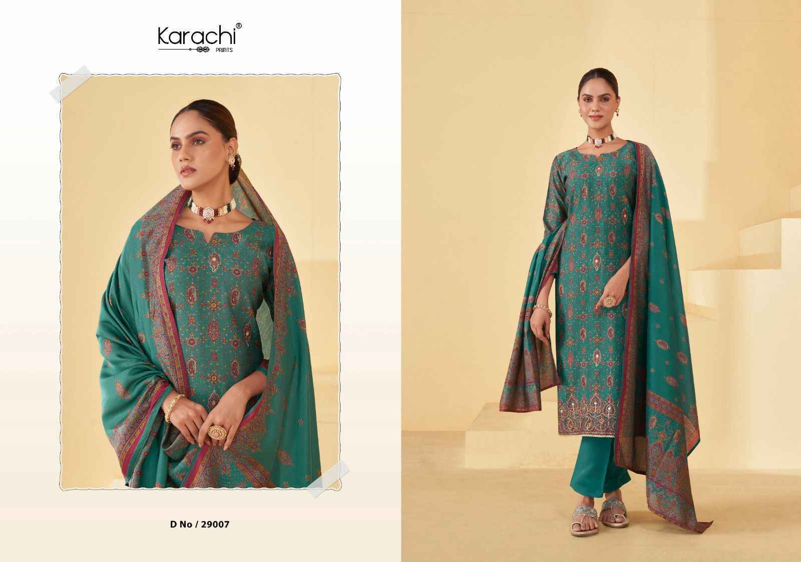 Kesar Karachi Prints Raahi Pure Muslin Dress Material 8 pc Cataloge