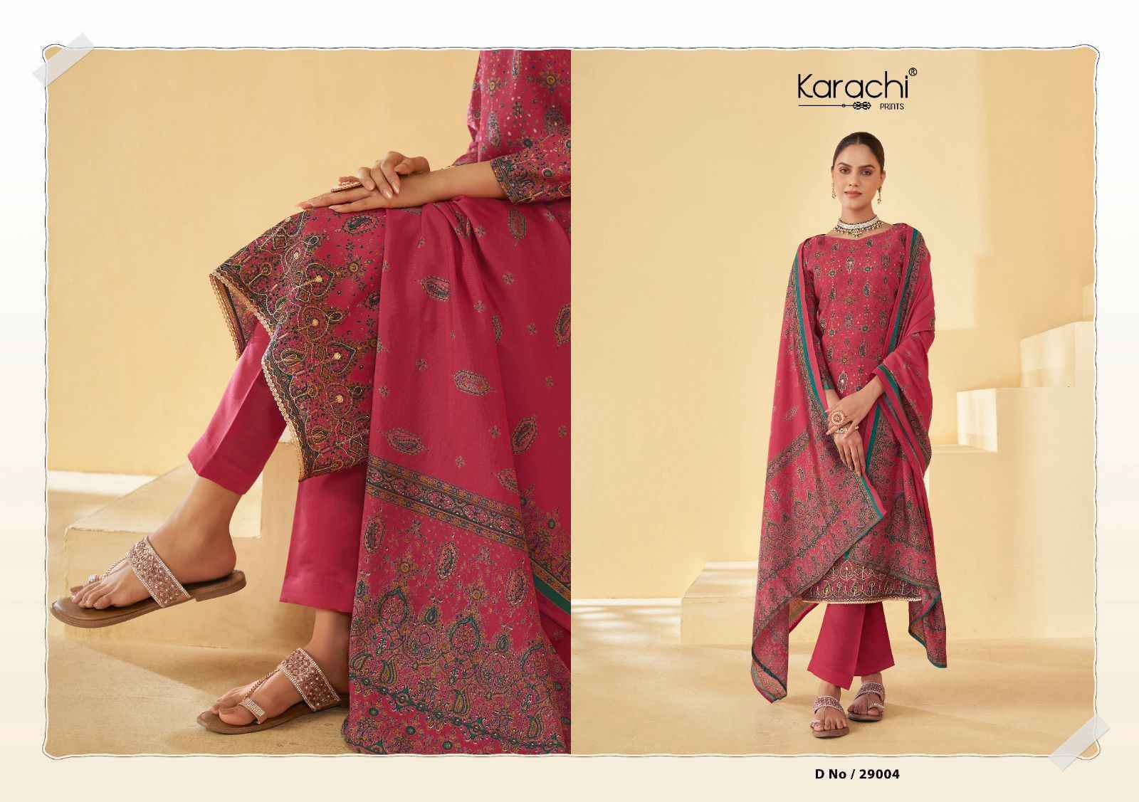 Kesar Karachi Prints Raahi Pure Muslin Dress Material 8 pc Cataloge