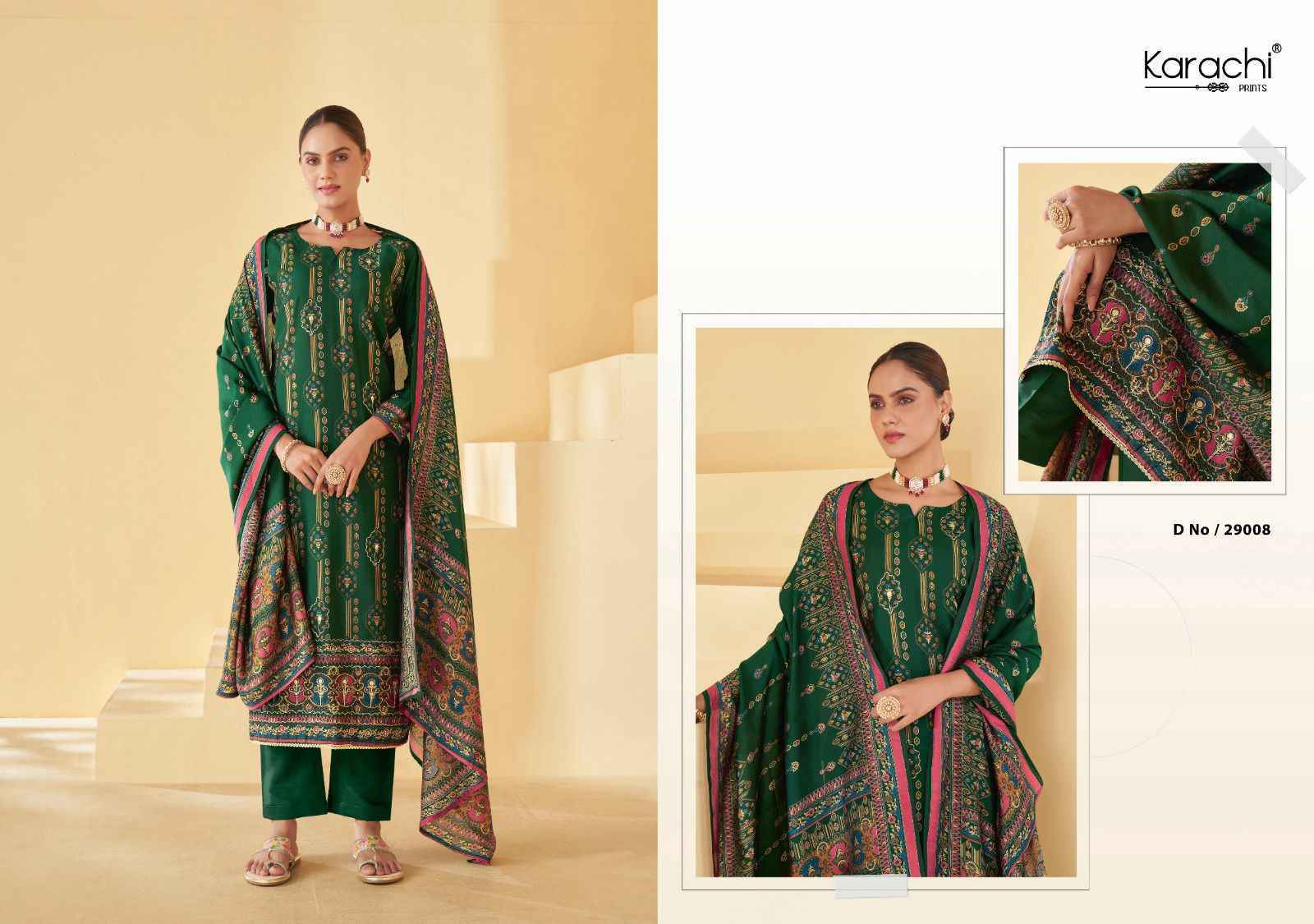 Kesar Karachi Prints Raahi Pure Muslin Dress Material 8 pc Cataloge