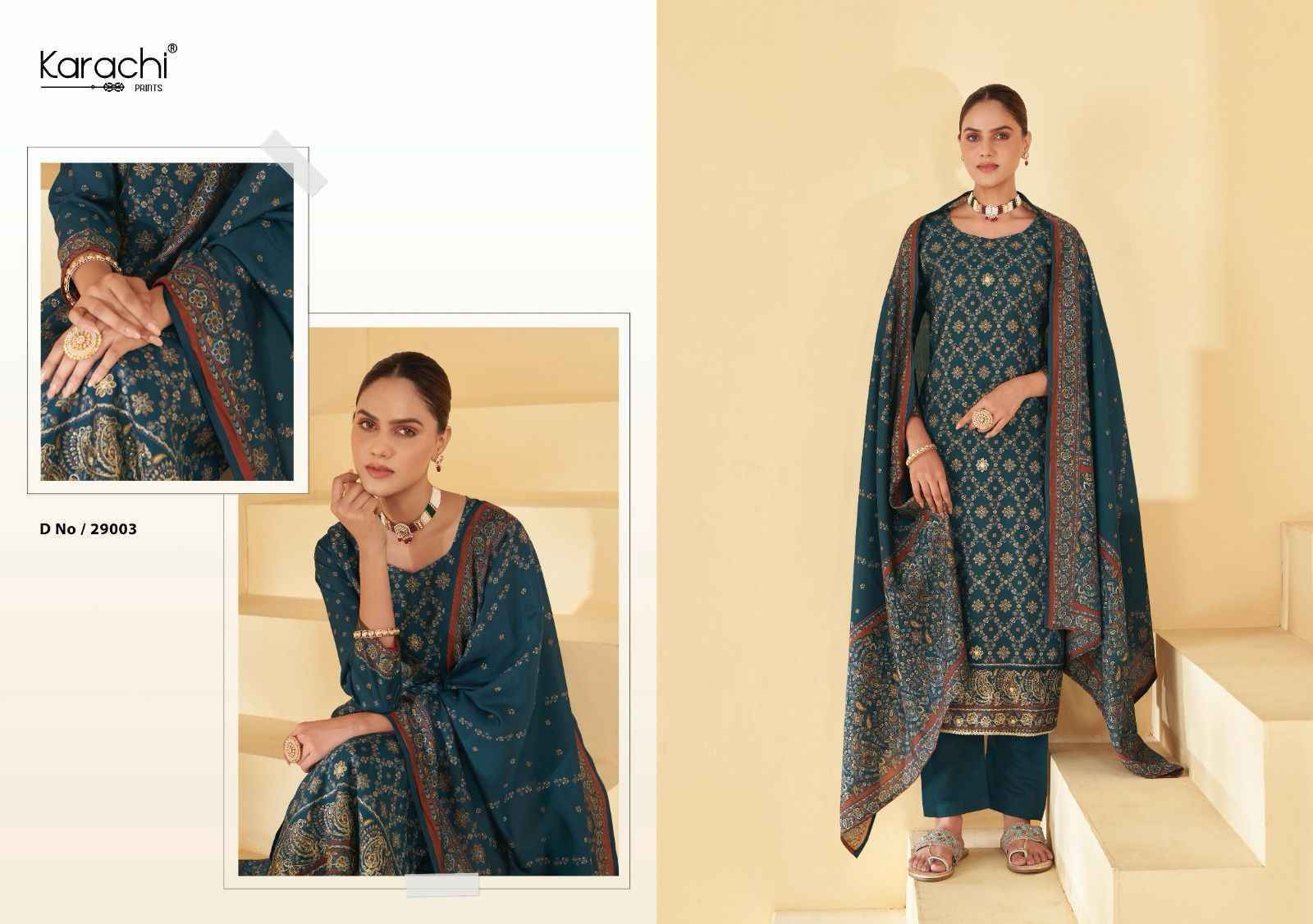 Kesar Karachi Prints Raahi Pure Muslin Dress Material 8 pc Cataloge