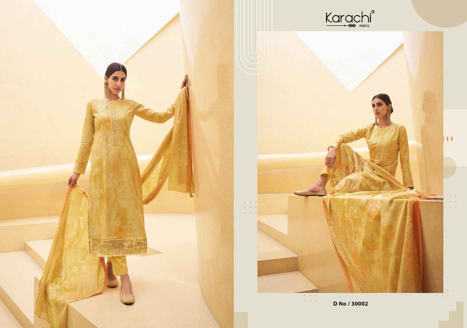 Kesar Karachi Summer Bloom Pure Cambric Lawn Dress Material 6 Pc Catalog