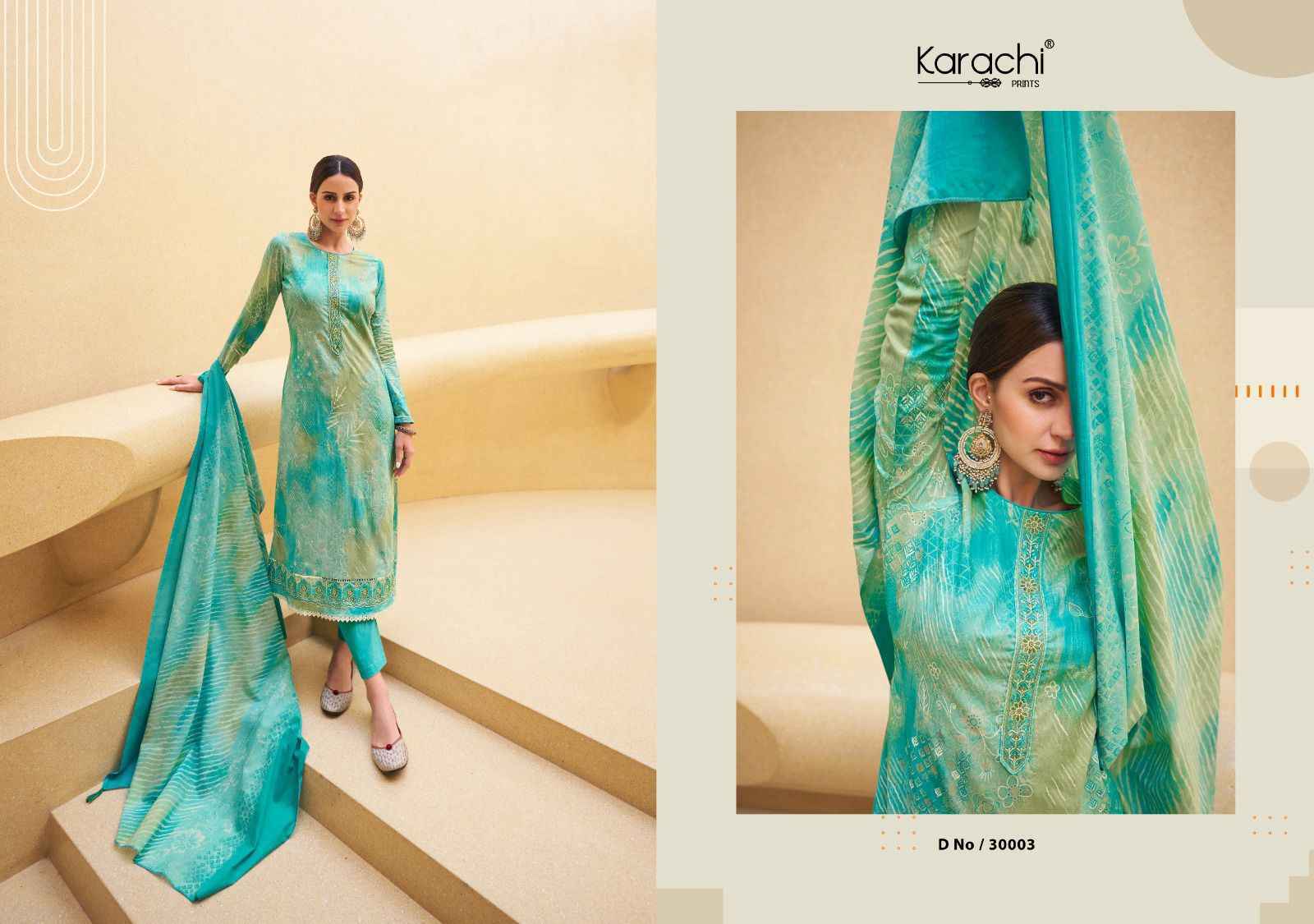 Kesar Karachi Summer Bloom Pure Cambric Lawn Dress Material 6 Pc Catalog