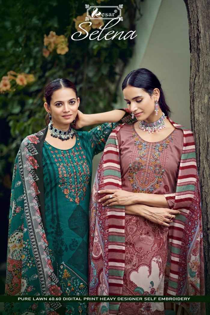 Kesar Selena Lawn Cotton Dress Material 6 Pc Catalog