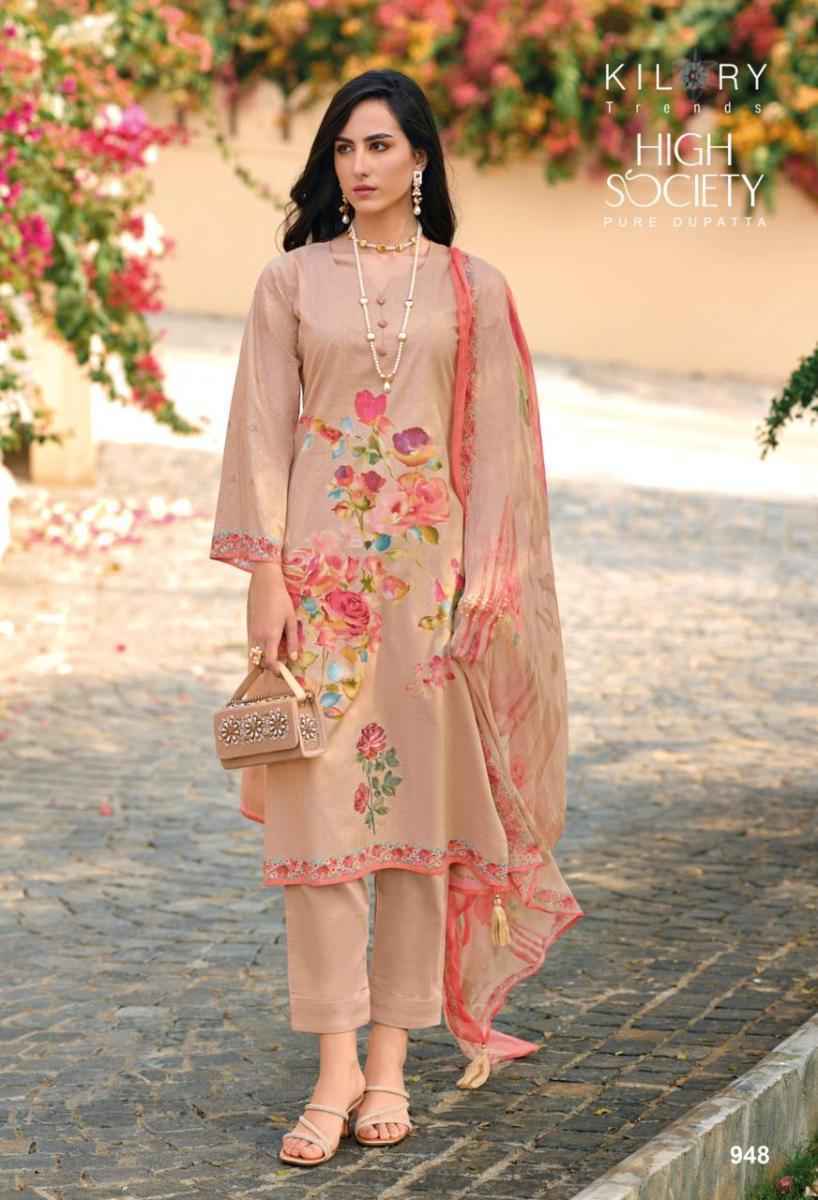 Kilory Trends High Society Pure Lawn Cotton Dress Material 8 Pc Catalog