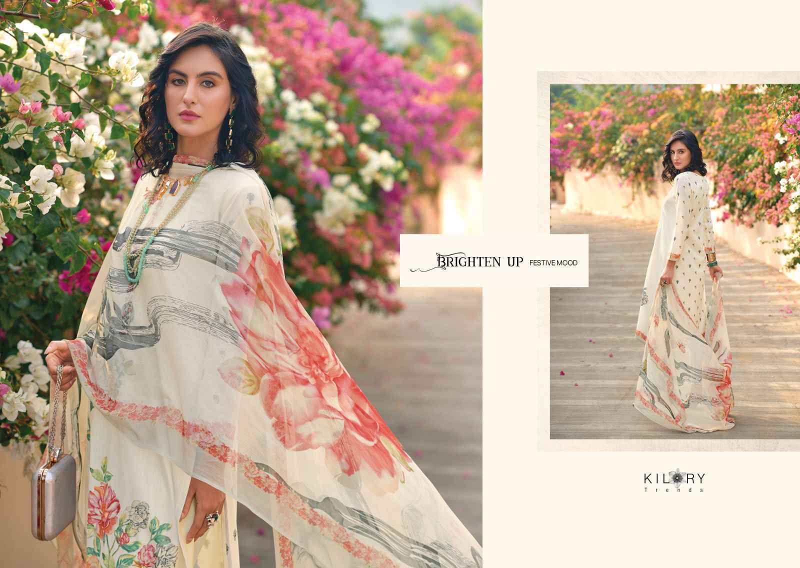 Kilory Trends High Society Pure Lawn Cotton Dress Material 8 Pc Catalog