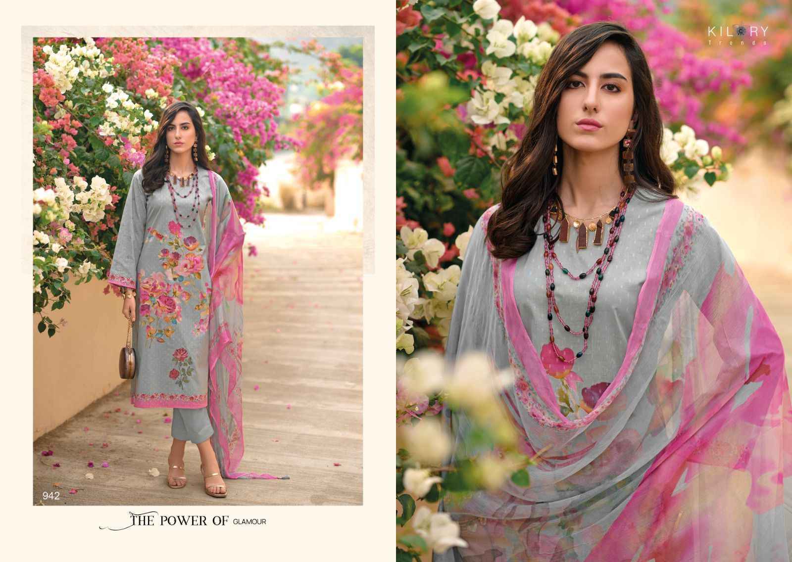 Kilory Trends High Society Pure Lawn Cotton Dress Material 8 Pc Catalog
