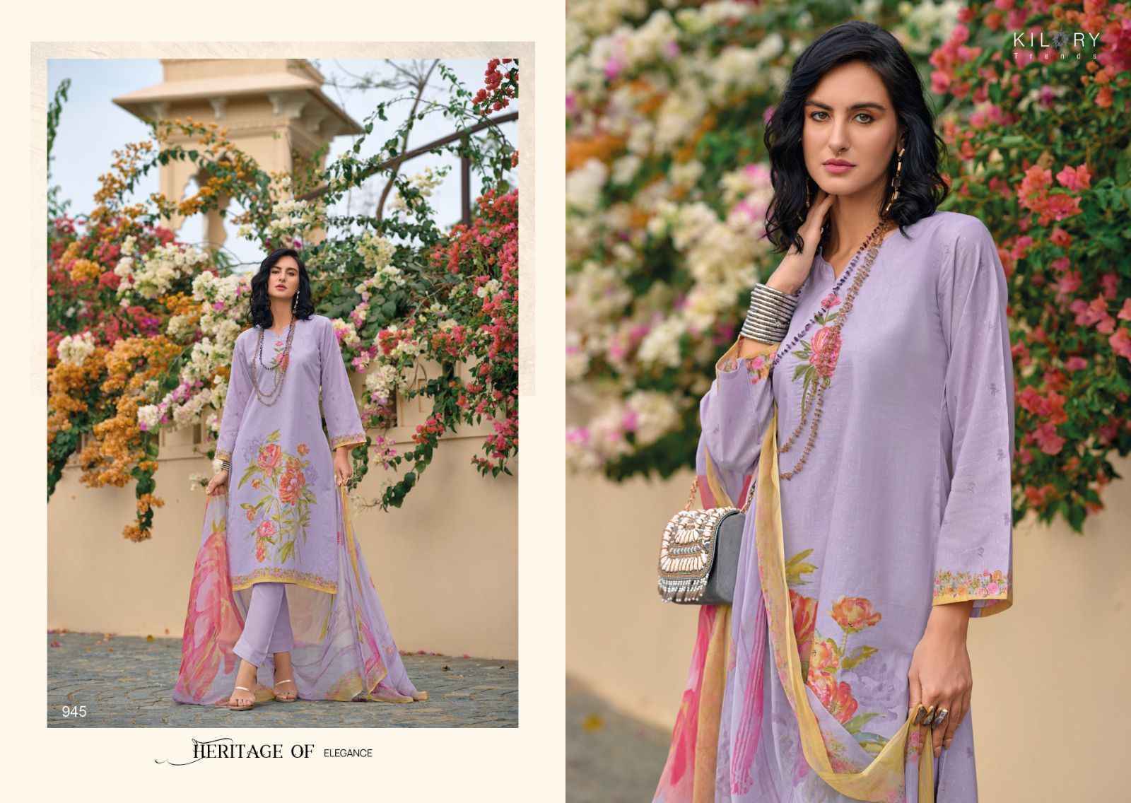 Kilory Trends High Society Pure Lawn Cotton Dress Material 8 Pc Catalog