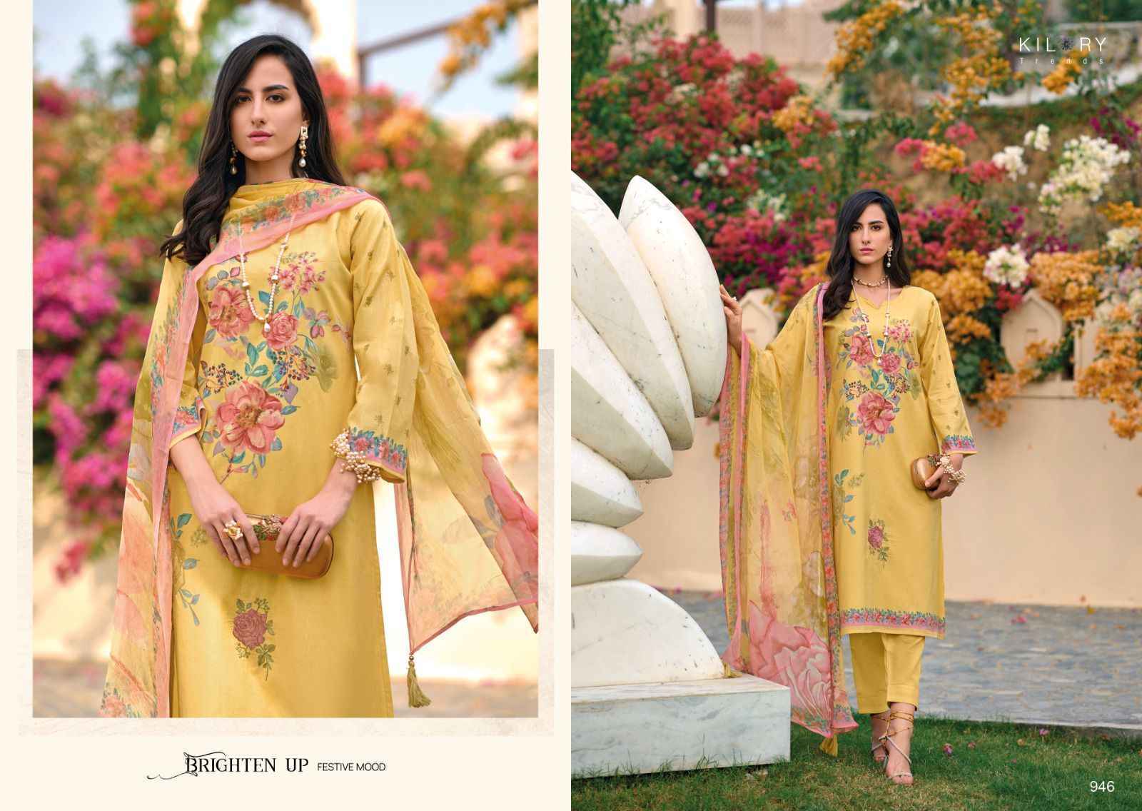 Kilory Trends High Society Pure Lawn Cotton Dress Material 8 Pc Catalog