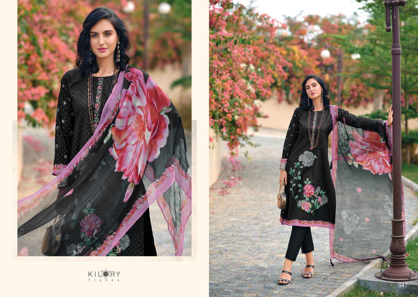 Kilory Trends High Society Pure Lawn Cotton Dress Material 8 Pc Catalog