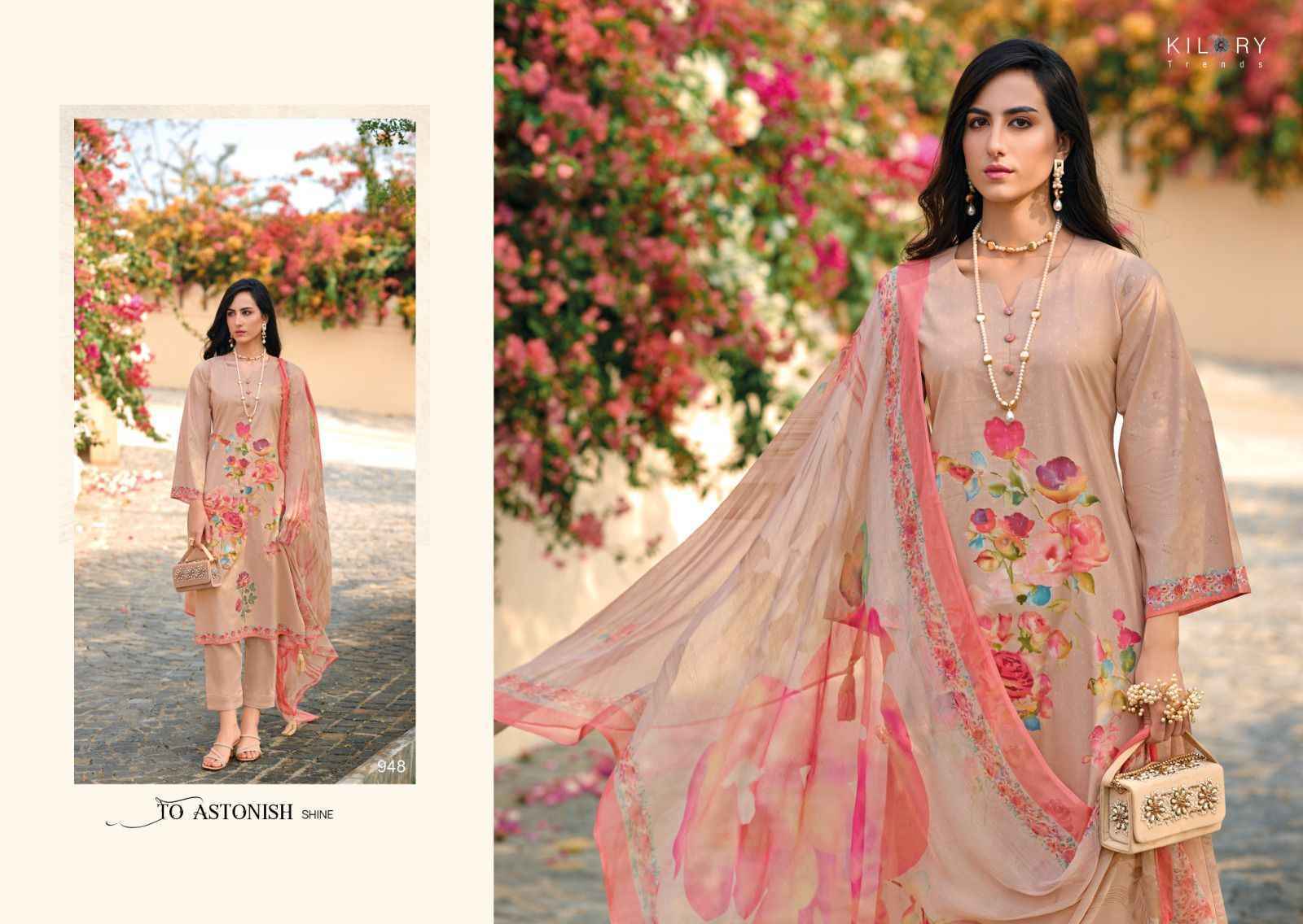 Kilory Trends High Society Pure Lawn Cotton Dress Material 8 Pc Catalog
