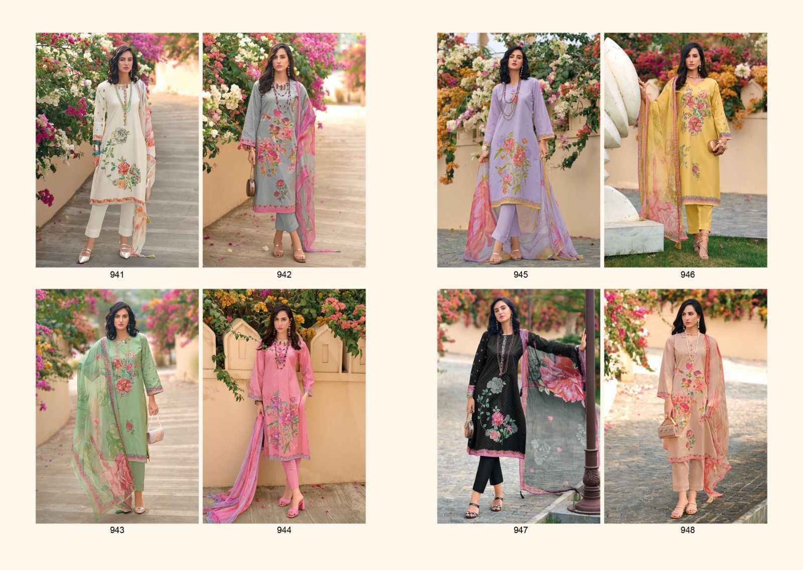 Kilory Trends High Society Pure Lawn Cotton Dress Material 8 Pc Catalog