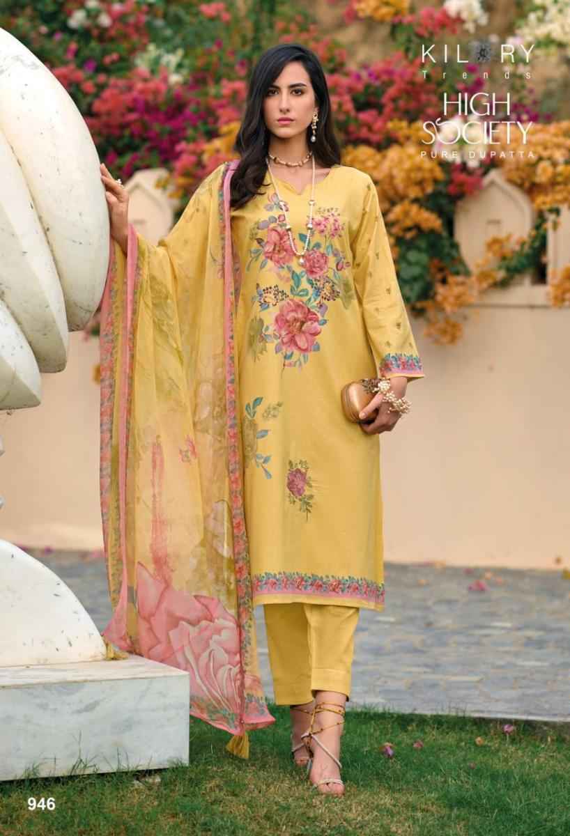 Kilory Trends High Society Pure Lawn Cotton Dress Material 8 Pc Catalog