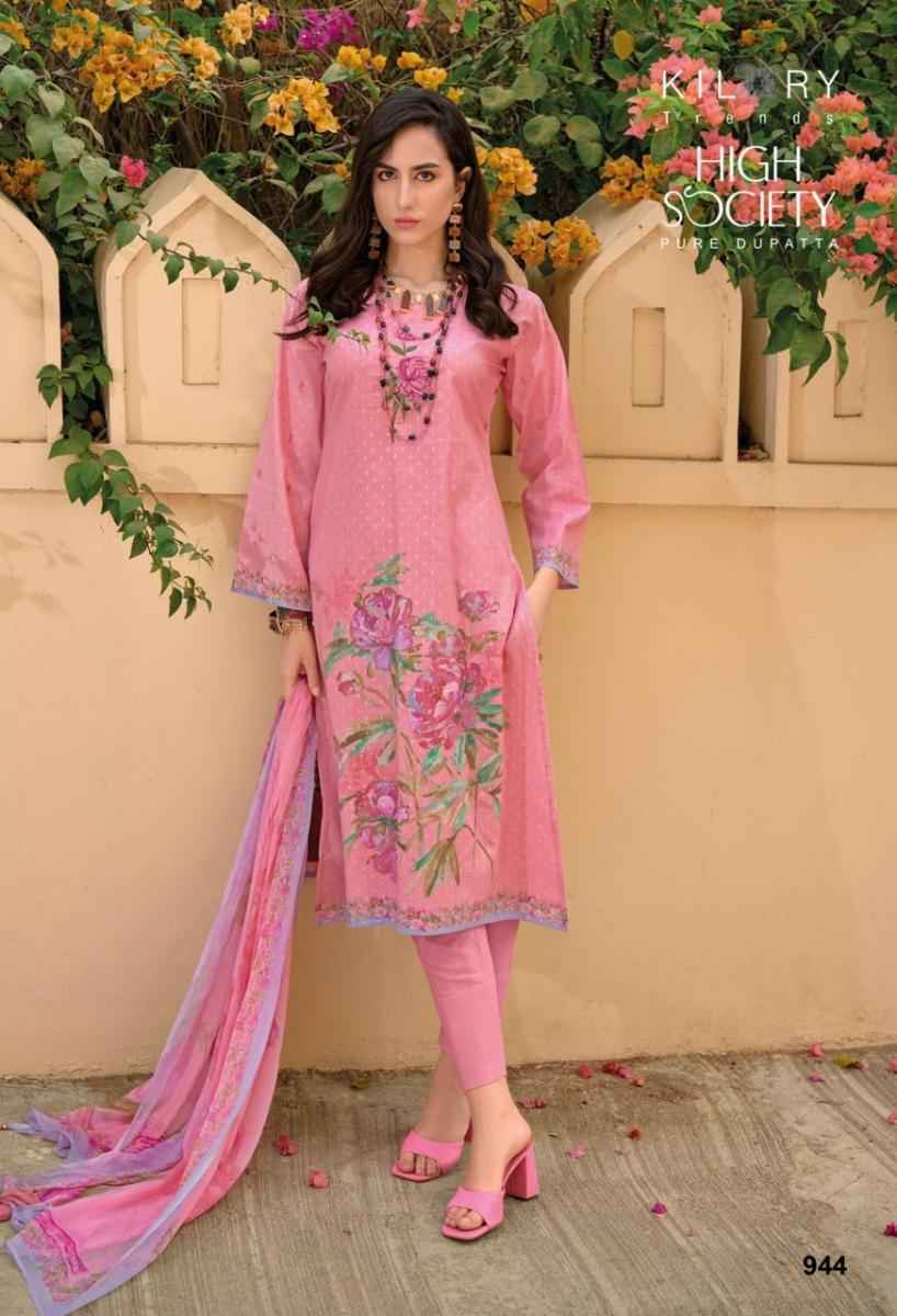 Kilory Trends High Society Pure Lawn Cotton Dress Material 8 Pc Catalog