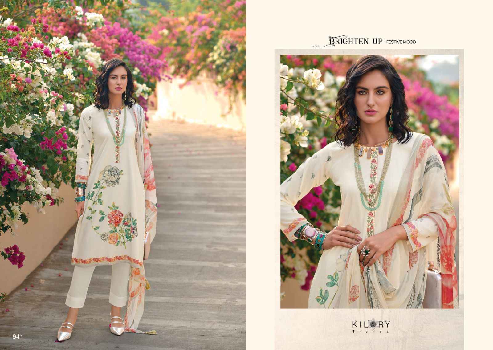 Kilory Trends High Society Pure Lawn Cotton Dress Material 8 Pc Catalog