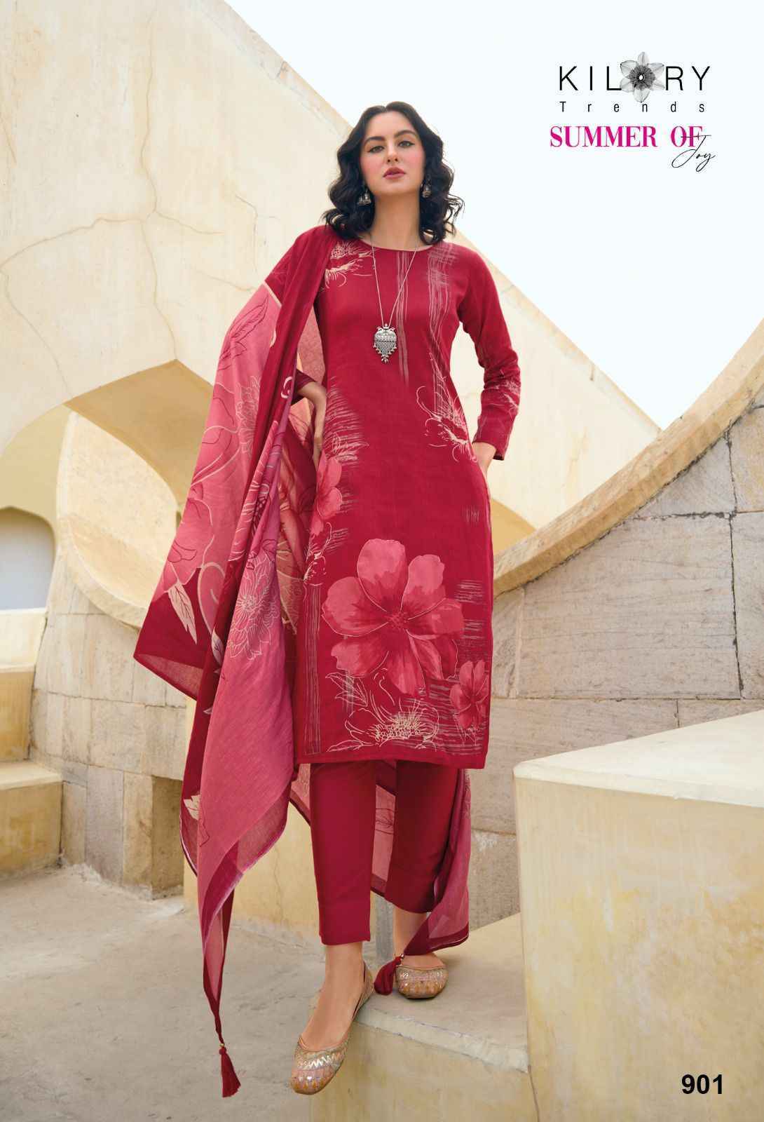 Kilory Trends Summer of Joy Pure Jam Cotton Dress Material 6 Pc Catalog