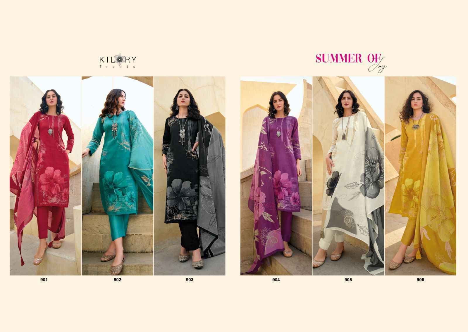 Kilory Trends Summer of Joy Pure Jam Cotton Dress Material 6 Pc Catalog