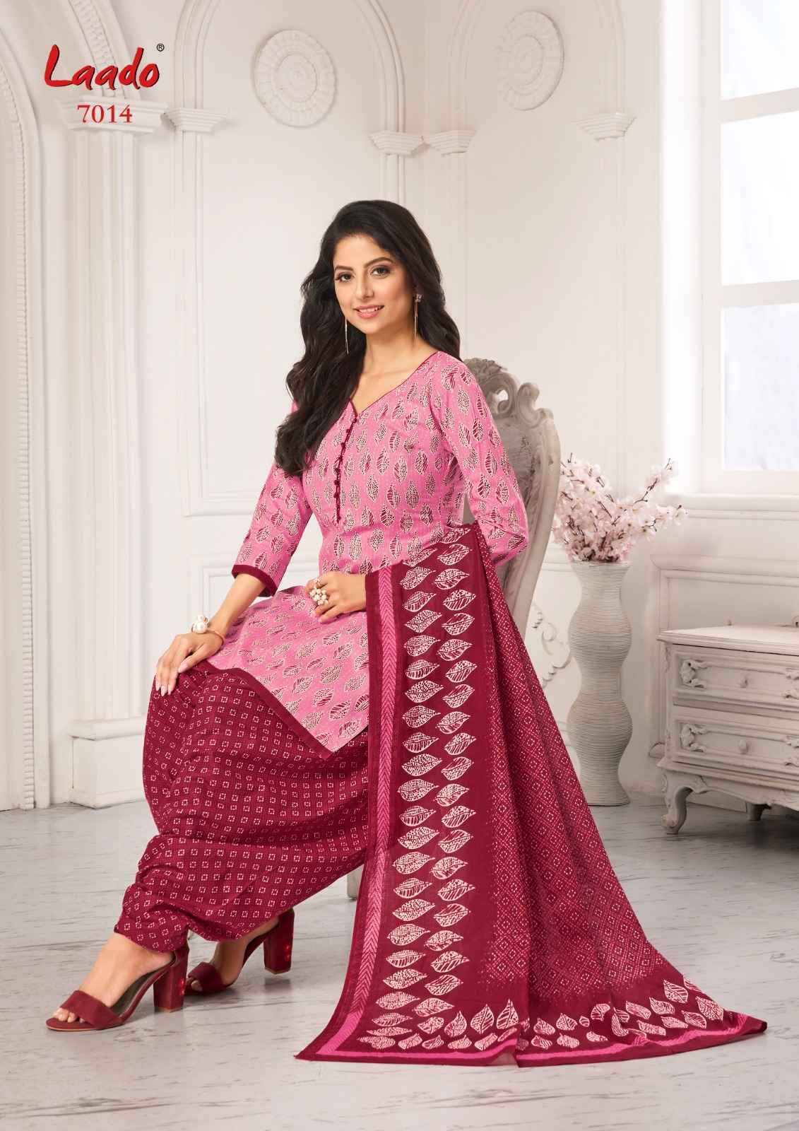 Balaji Cotton Kumkum Purple Pure Cotton Dress Material - Jhanvi Fashions