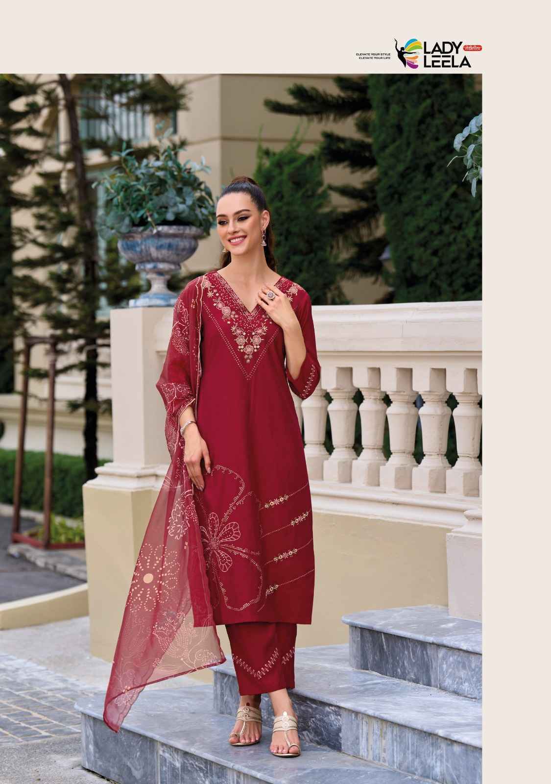 Lady Leela Rabya Viscose Silk Readymade Suit 6 Pc Catalog