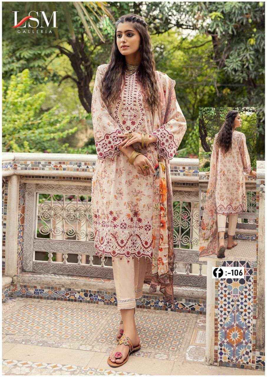 LSM Galleria Firdous Queen Lawn Vol 10 Lawn Cotton Dress Material 6 pcs Catalogue