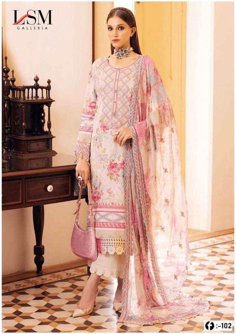 LSM Galleria Firdous Queen Lawn Vol 10 Lawn Cotton Dress Material 6 pcs Catalogue