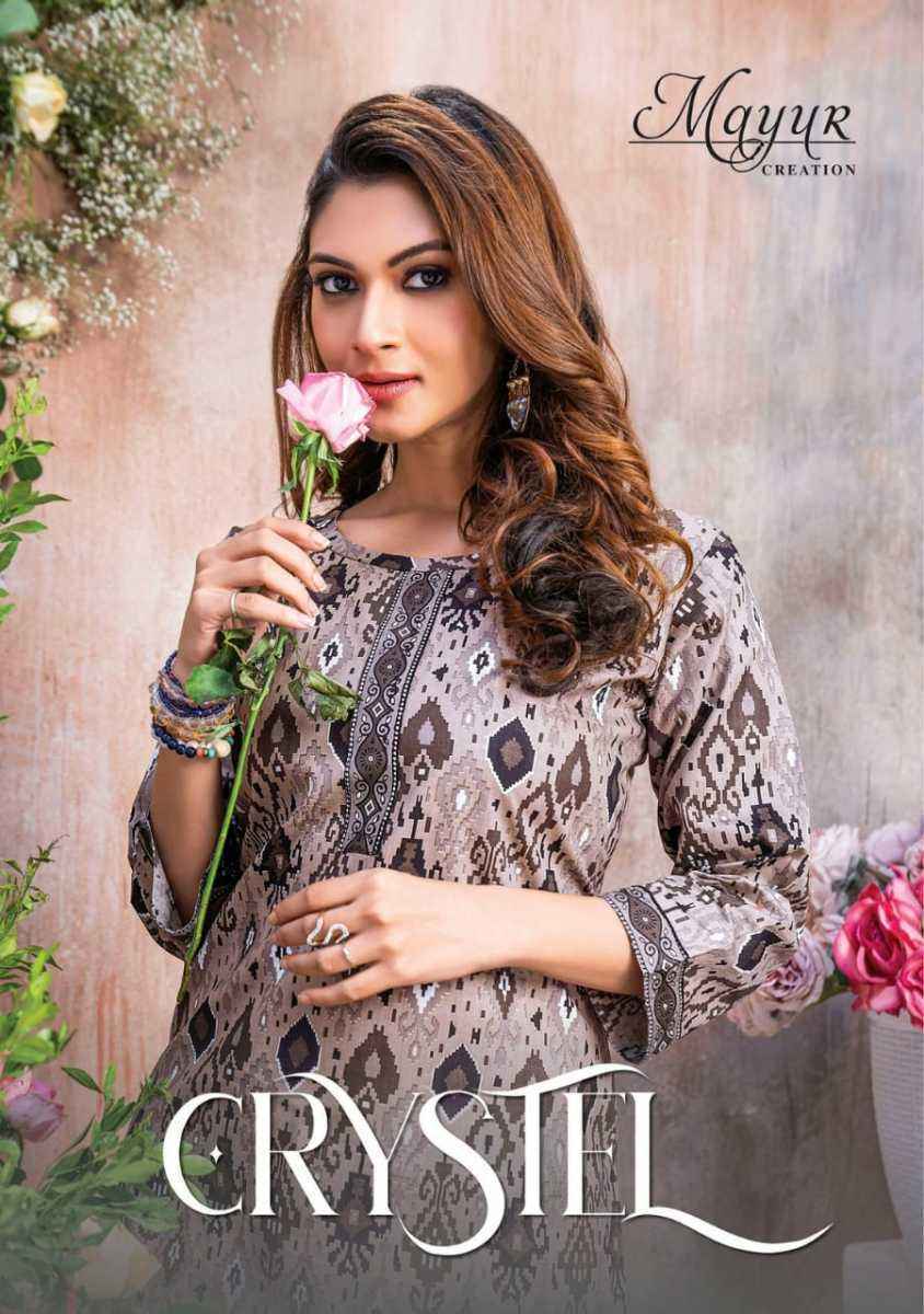 Mayur Crystel Heavy Print Tunic Top 6 pcs Cataloge