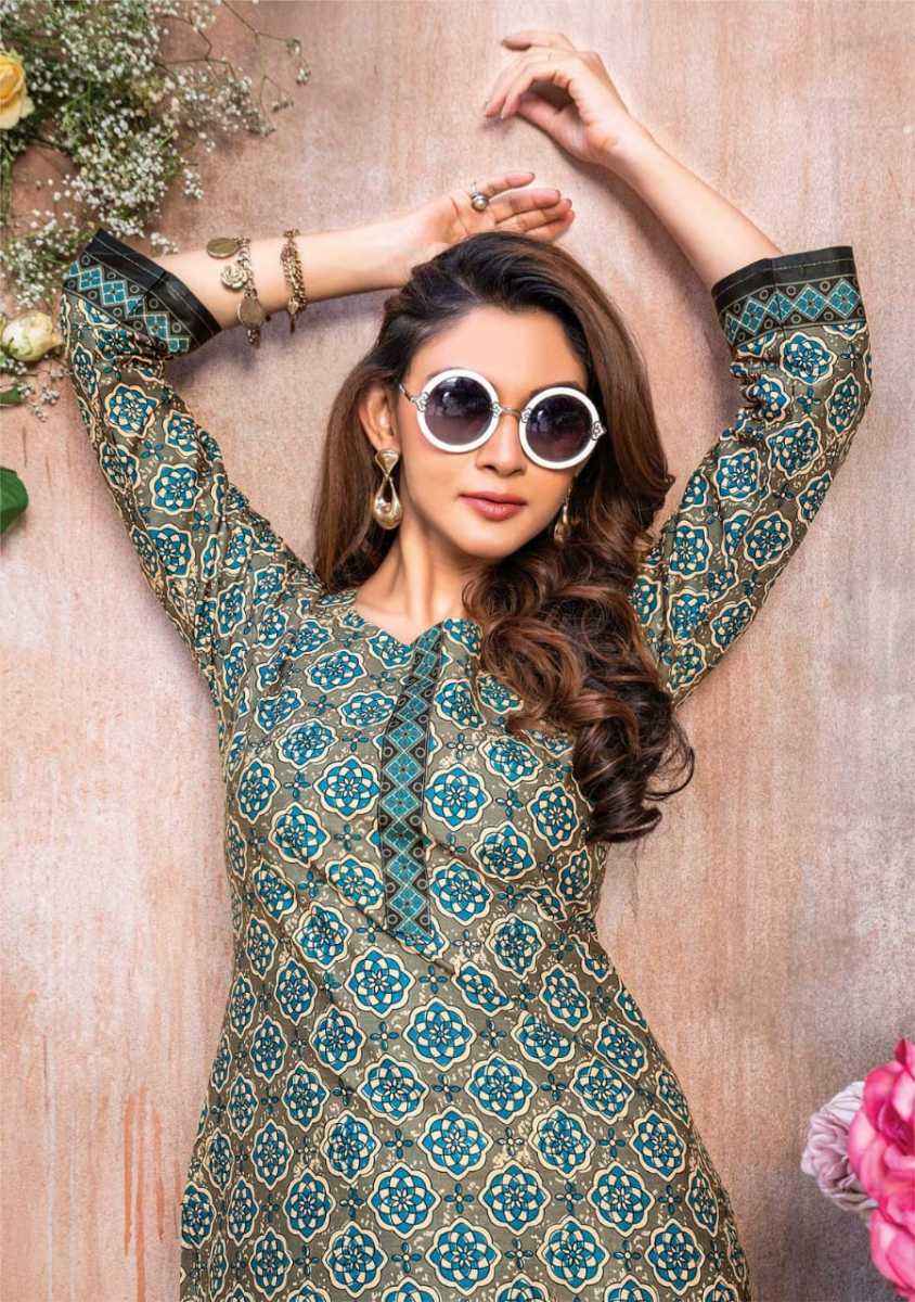 Mayur Crystel Heavy Print Tunic Top 6 pcs Cataloge