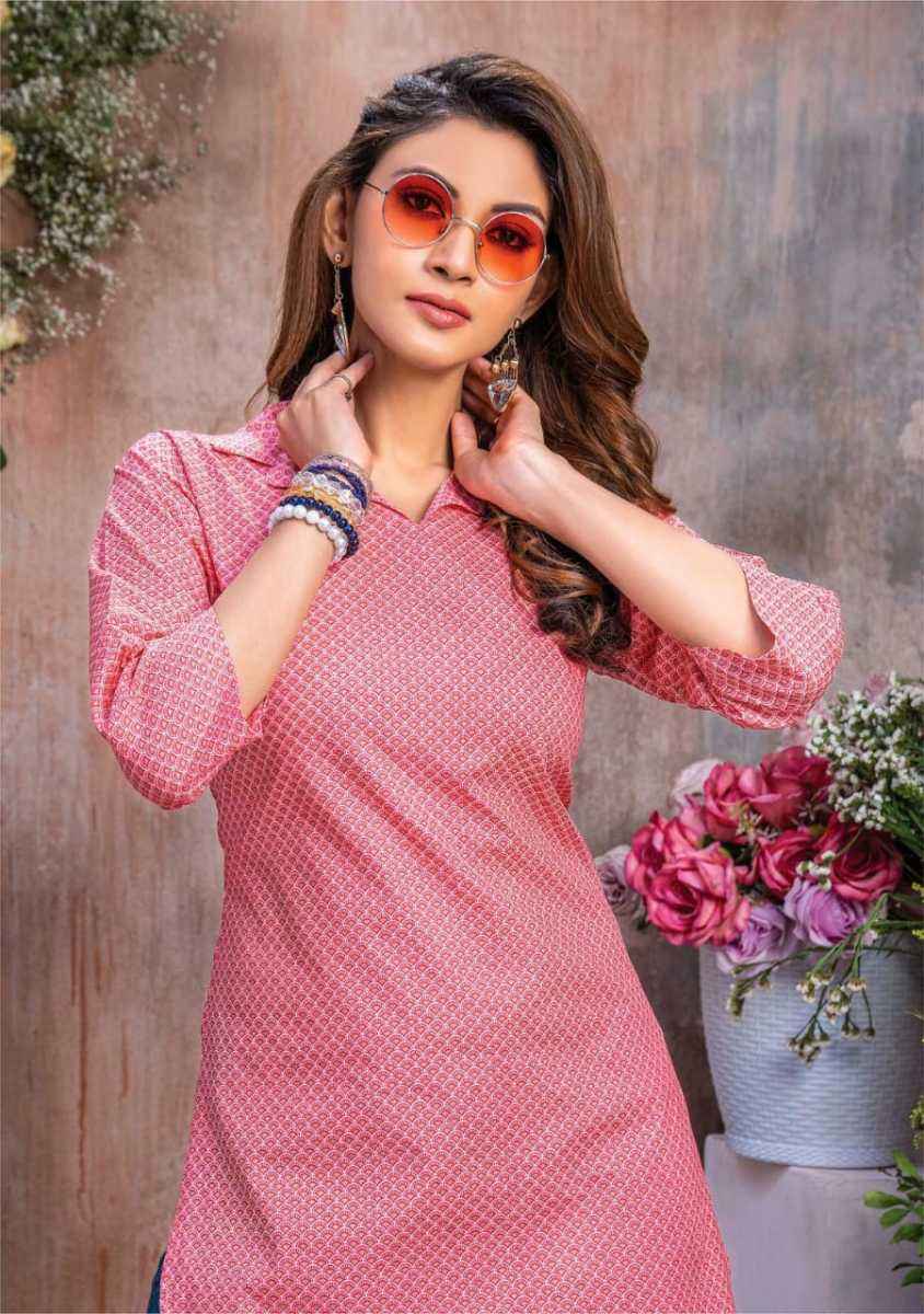 Mayur Crystel Heavy Print Tunic Top 6 pcs Cataloge