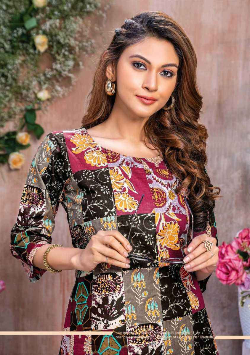 Mayur Crystel Heavy Print Tunic Top 6 pcs Cataloge