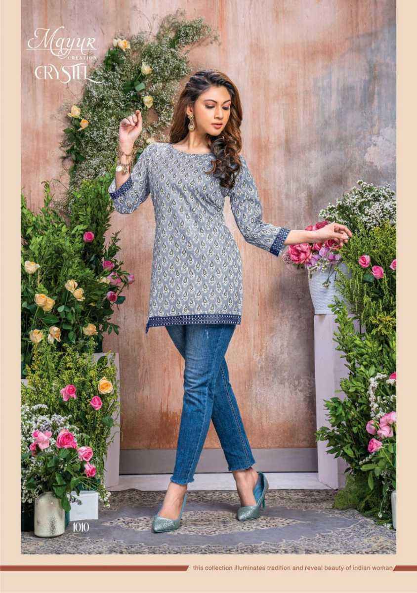 Mayur Crystel Heavy Print Tunic Top 6 pcs Cataloge
