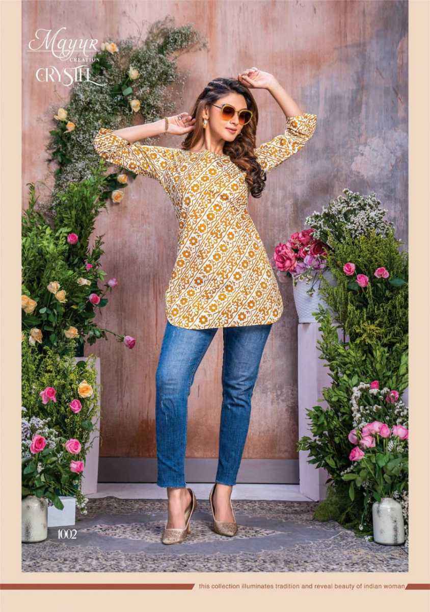 Mayur Crystel Heavy Print Tunic Top 6 pcs Cataloge