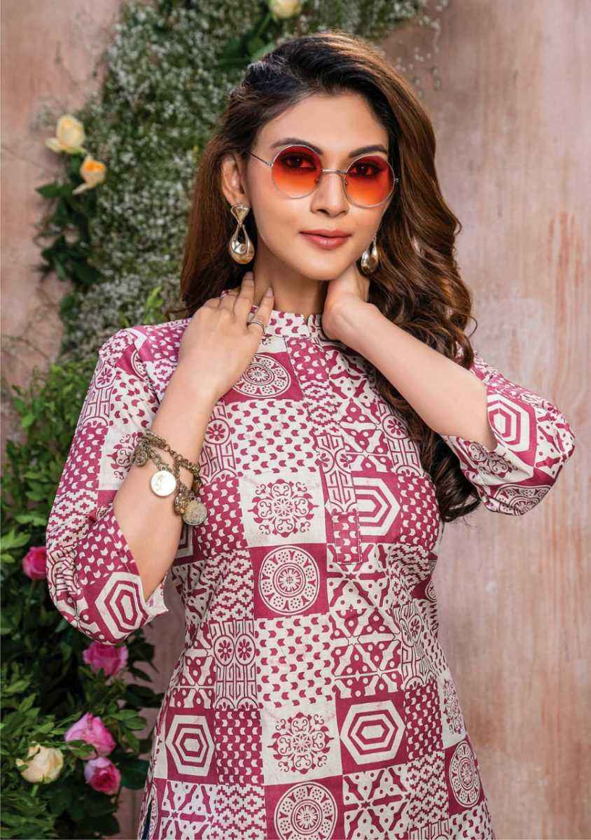Mayur Crystel Heavy Print Tunic Top 6 pcs Cataloge