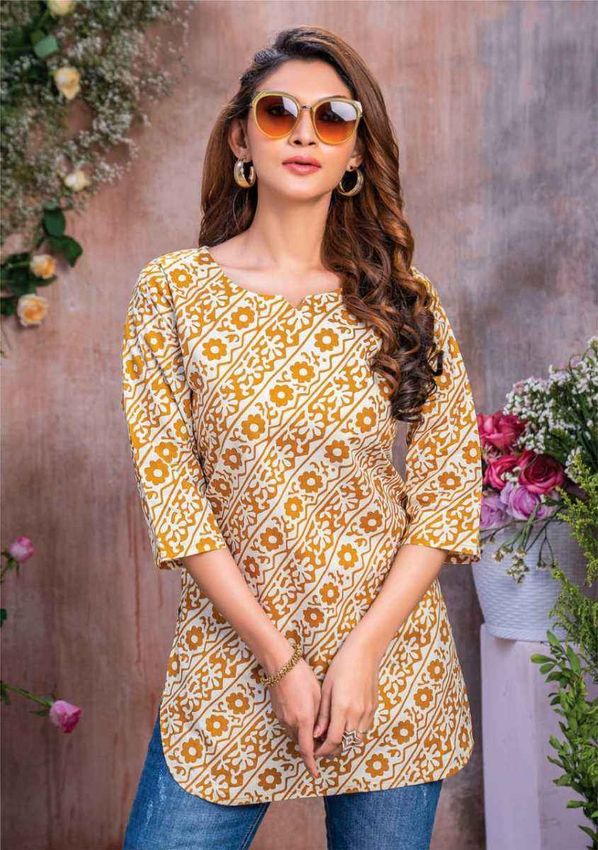 Mayur Crystel Heavy Print Tunic Top 6 pcs Cataloge