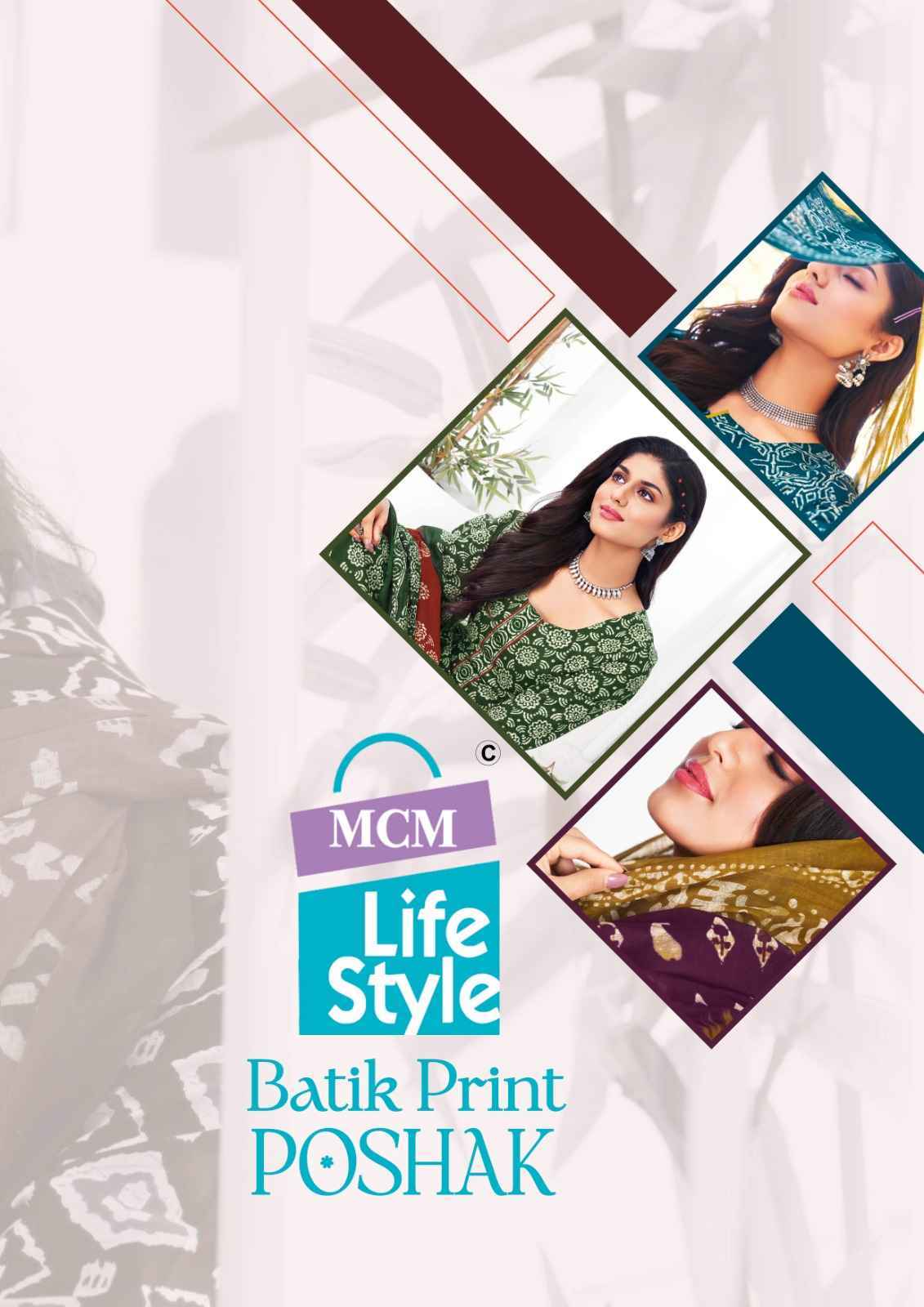 Mcm Lifestyle Batik Print Poshak Readymade Cotton Dress 10 Pc Catalog