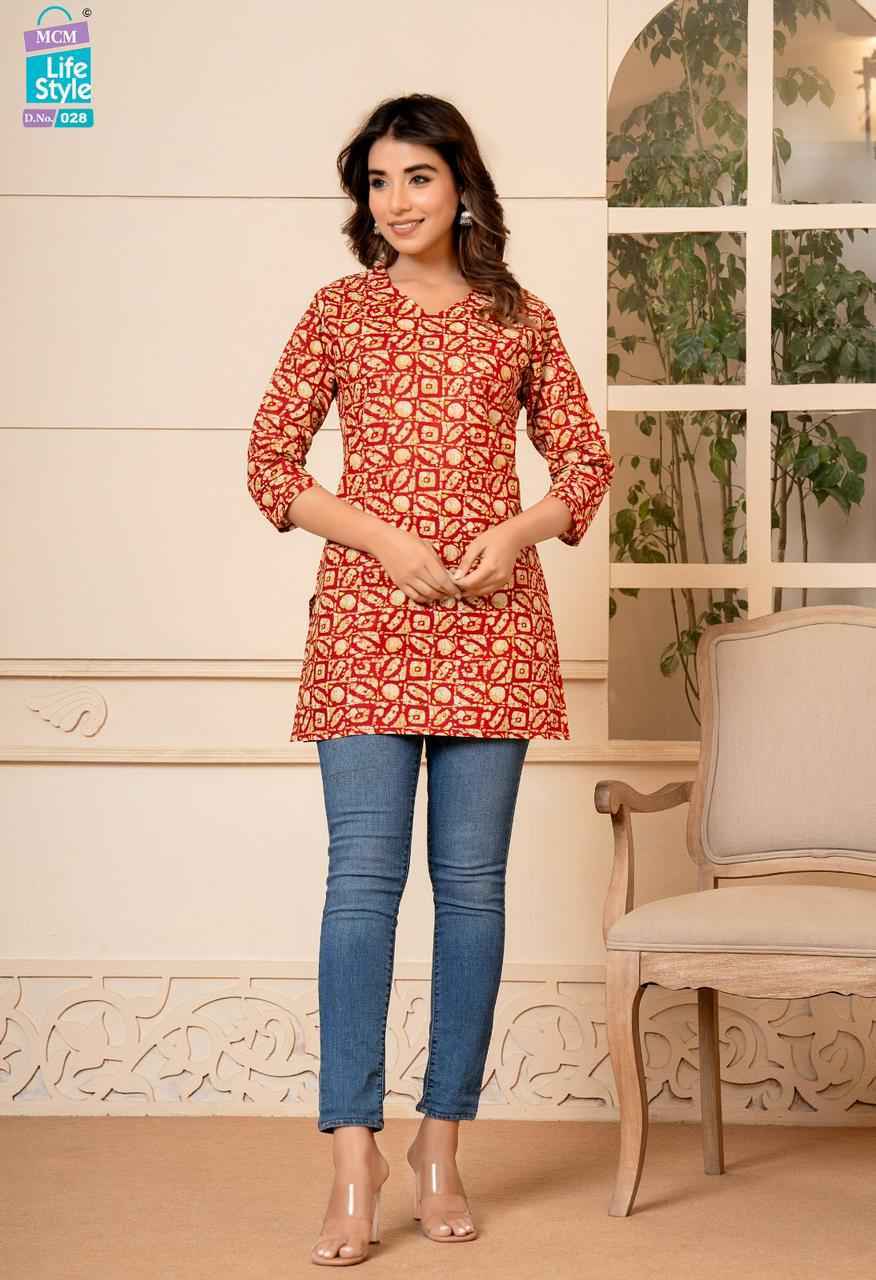 Mcm Lifestyle Kashvi Vol -2 Pure Soft Lawn Cotton Short Top 20 Pc Catalog