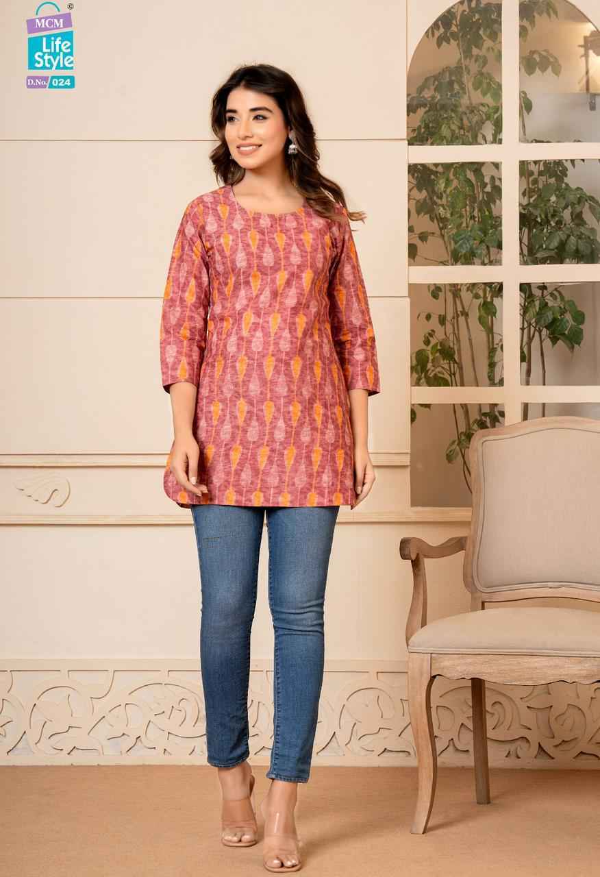Mcm Lifestyle Kashvi Vol -2 Pure Soft Lawn Cotton Short Top 20 Pc Catalog
