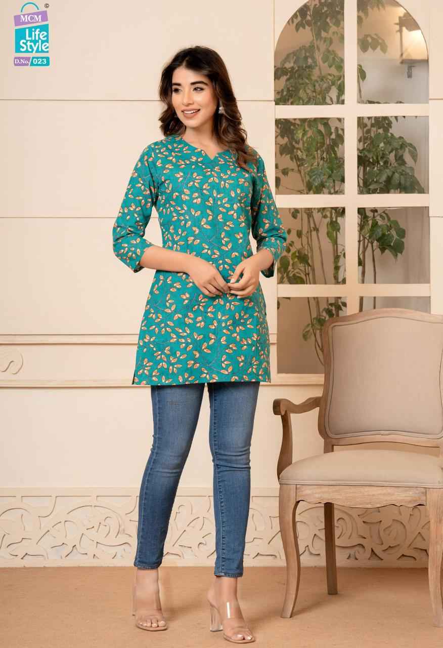Mcm Lifestyle Kashvi Vol -2 Pure Soft Lawn Cotton Short Top 20 Pc Catalog