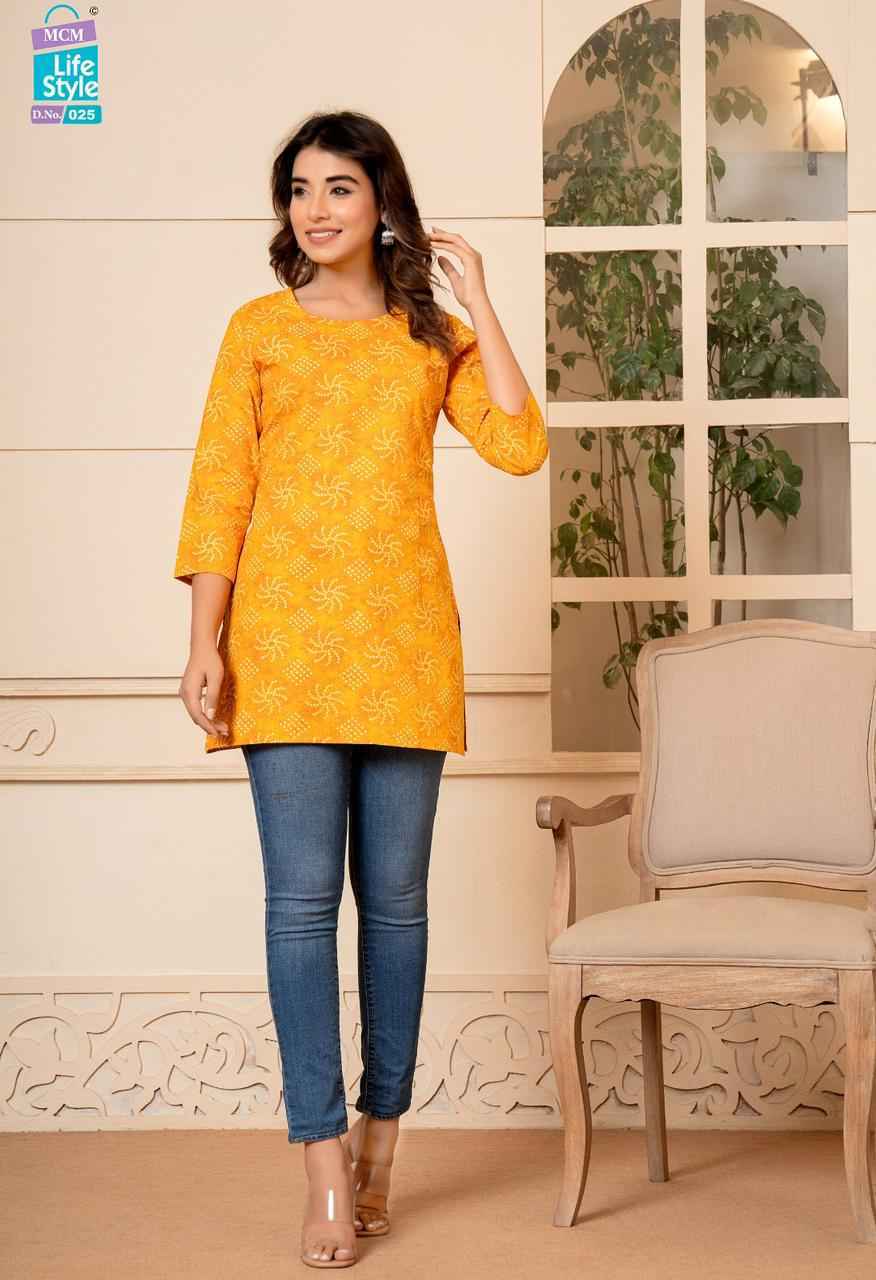 Mcm Lifestyle Kashvi Vol -2 Pure Soft Lawn Cotton Short Top 20 Pc Catalog