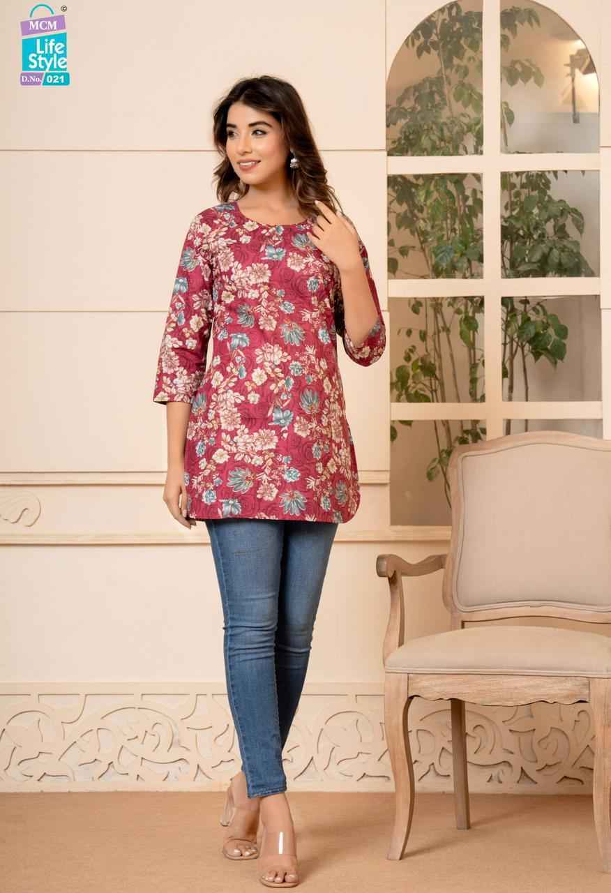 Mcm Lifestyle Kashvi Vol -2 Pure Soft Lawn Cotton Short Top 20 Pc Catalog