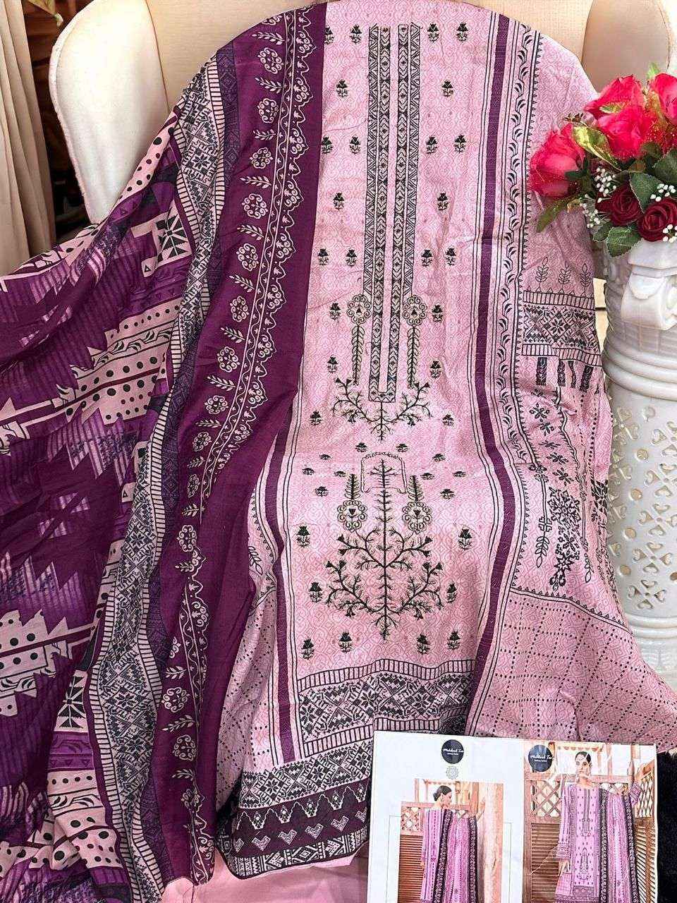 Mehboob Tex D No 1283 Cotton Dress Material 3 pcs Catalogue