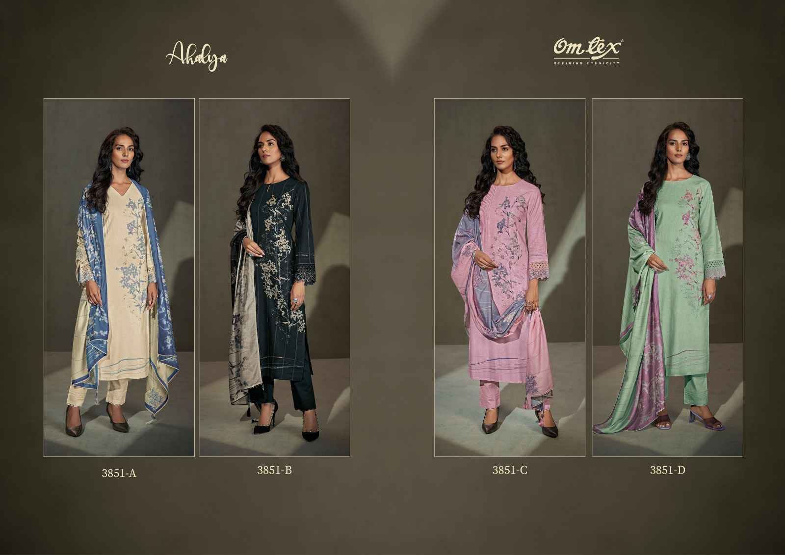 Omtex Ahalya Ruia Linen Digital Print Dress Material 4 Pc Catalog