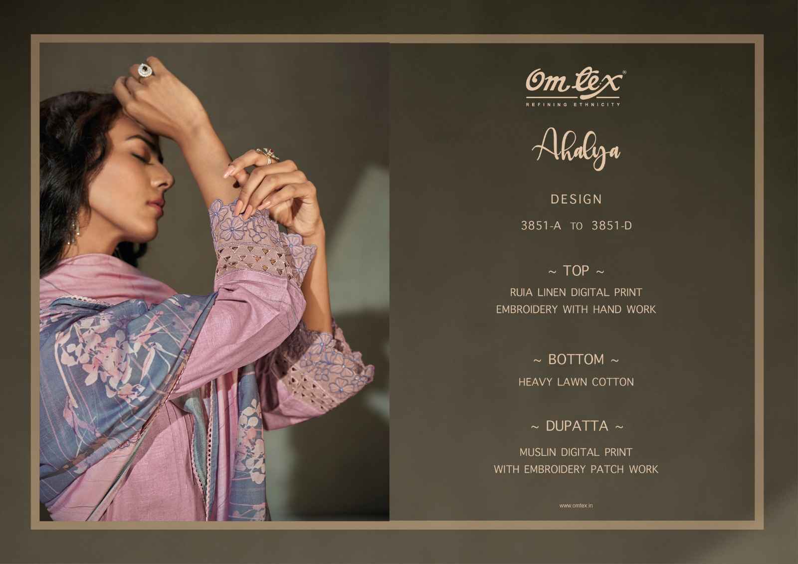 Omtex Ahalya Ruia Linen Digital Print Dress Material 4 Pc Catalog