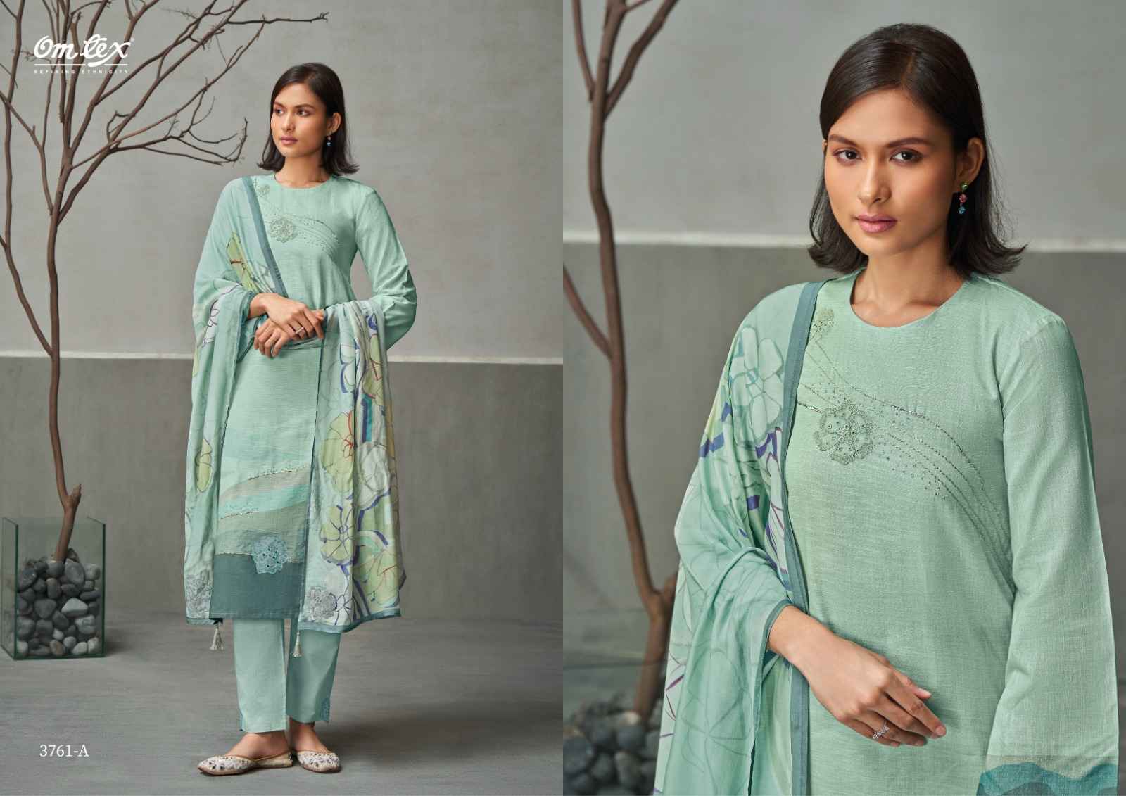 Omtex Alina Linen Cotton Dress Material 4 Pc Catalog