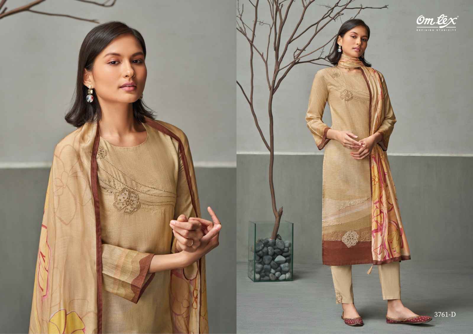 Omtex Alina Linen Cotton Dress Material 4 Pc Catalog