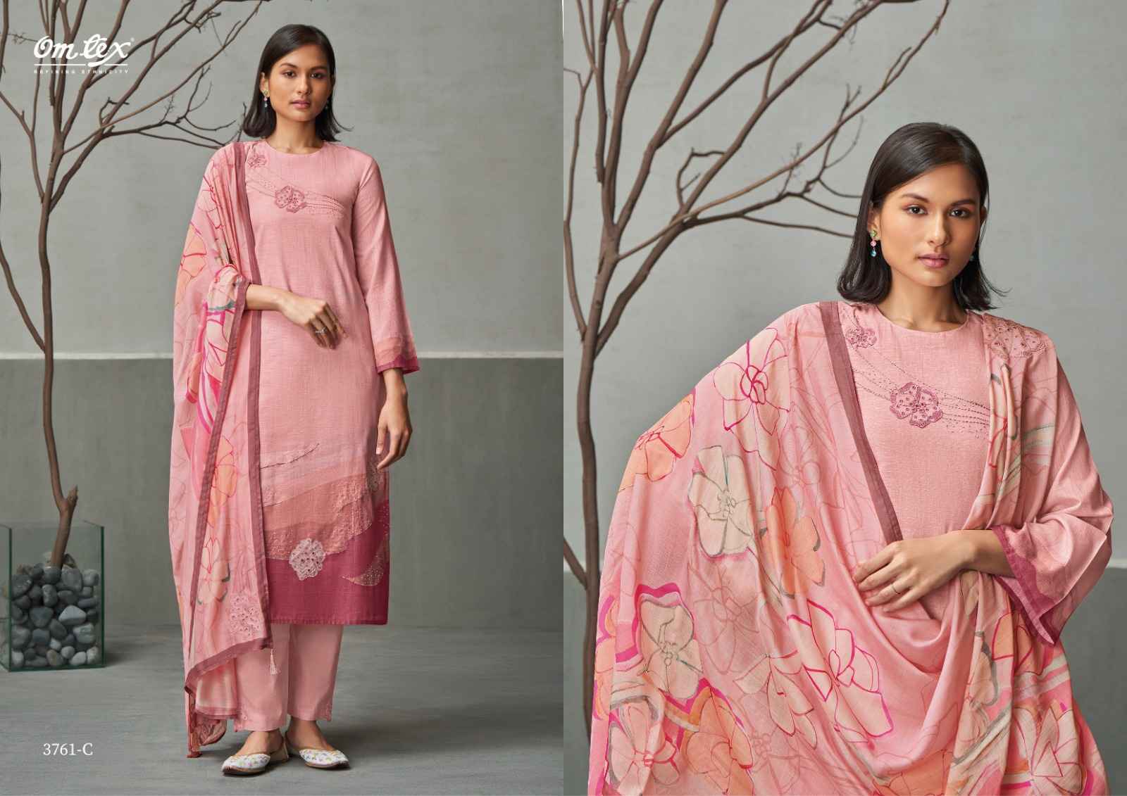 Omtex Alina Linen Cotton Dress Material 4 Pc Catalog