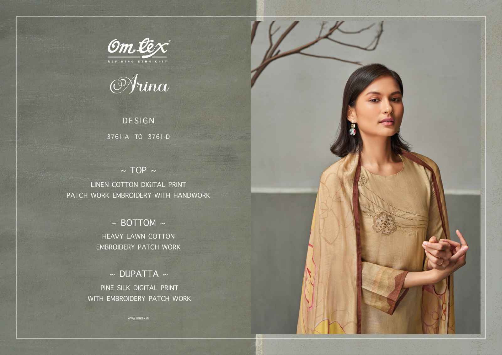 Omtex Alina Linen Cotton Dress Material 4 Pc Catalog