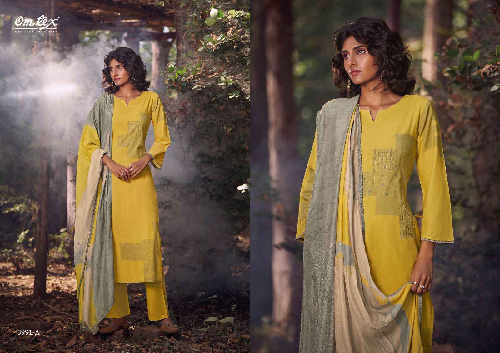 Omtex Mehaaki Lawn Cotton Dress Material 4 Pc Catalog