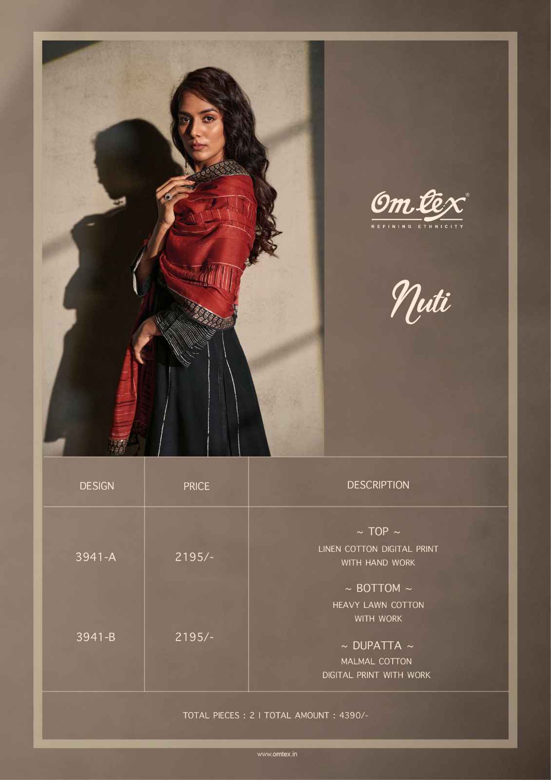 Omtex Nuti Linen Cotton Dress Material 2 Pc Catalog