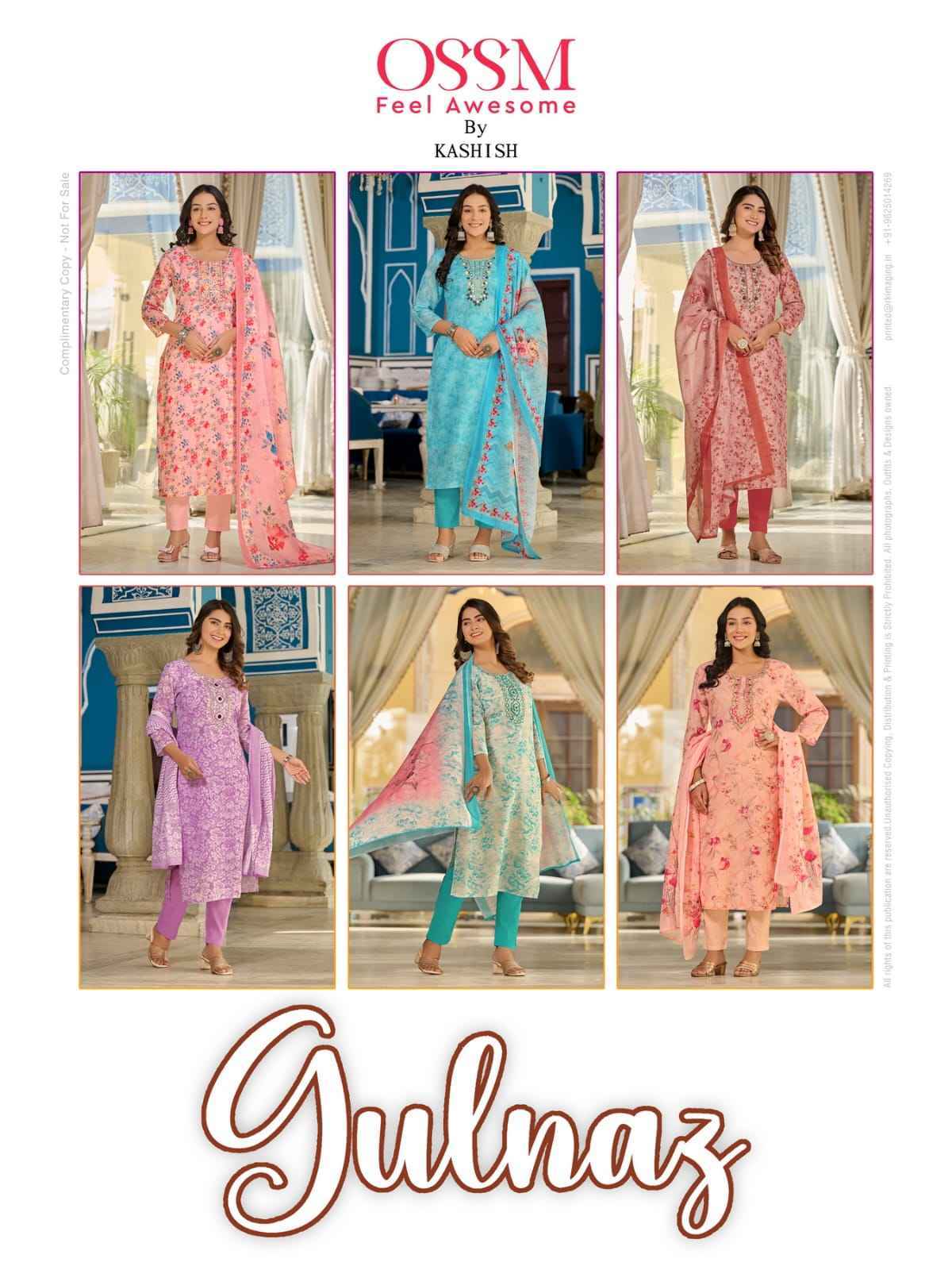 Ossm Gulnaaz Premium Cotton Linen Digital Print Readymade Suit 6 Pc Catalog