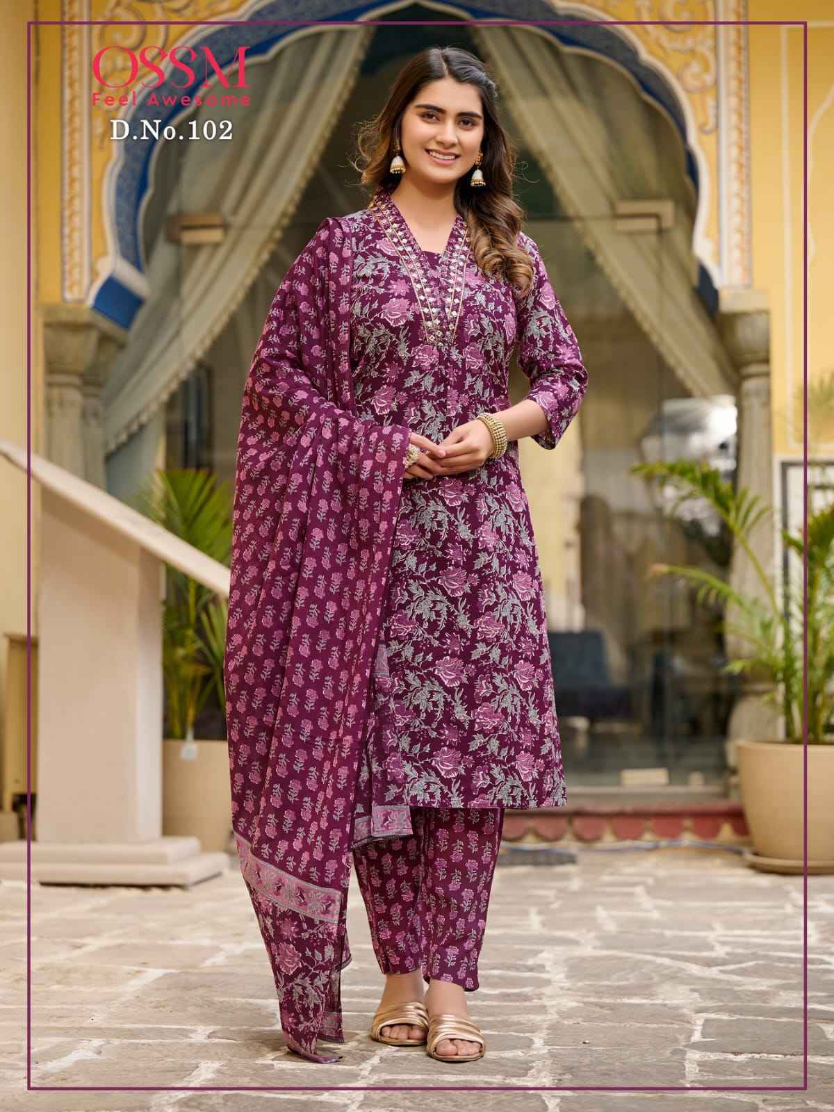 Ossm Malhar Cotton Print Readymade Suit 6 Pc Catalog