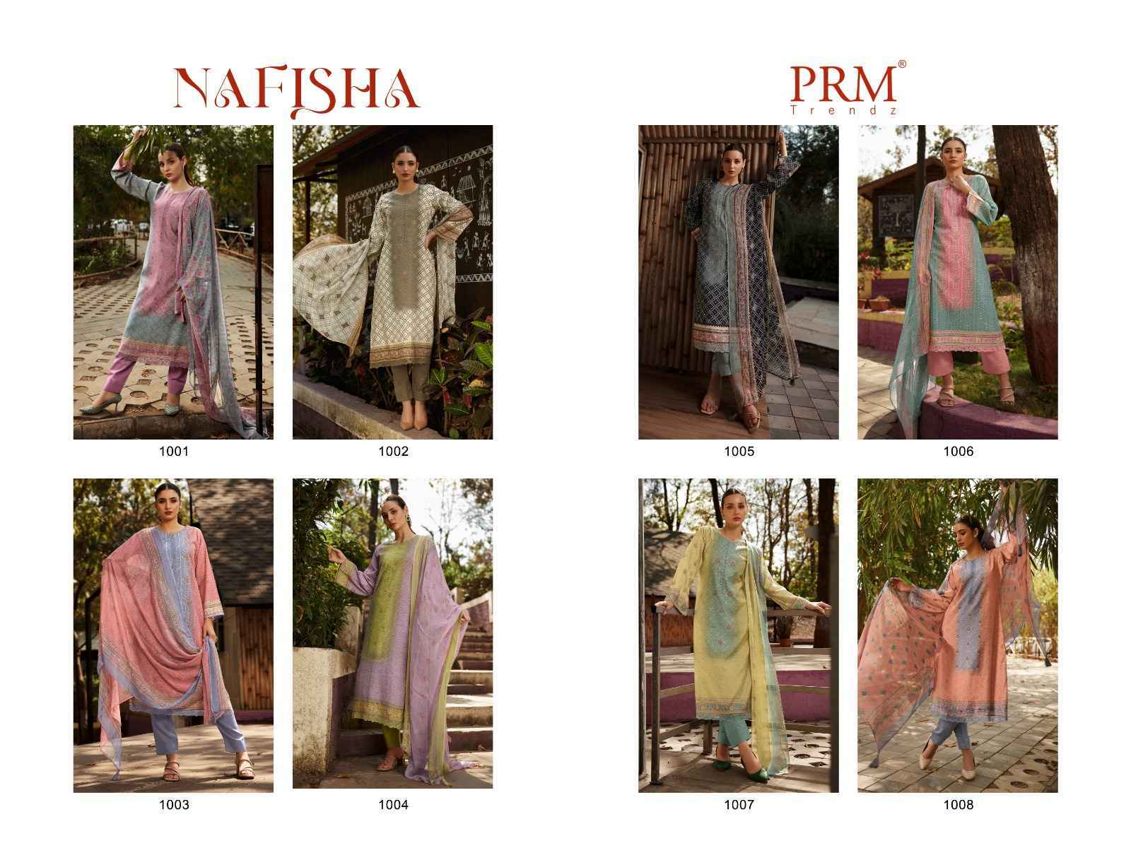PRM Trendz Nafisha Pure Musline Silk Dress Material 8 pcs Catalogue